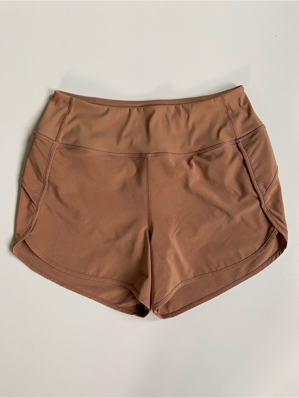 CRZ YOGA High-Waist Athletic Running Shorts Mocha Mousse XS